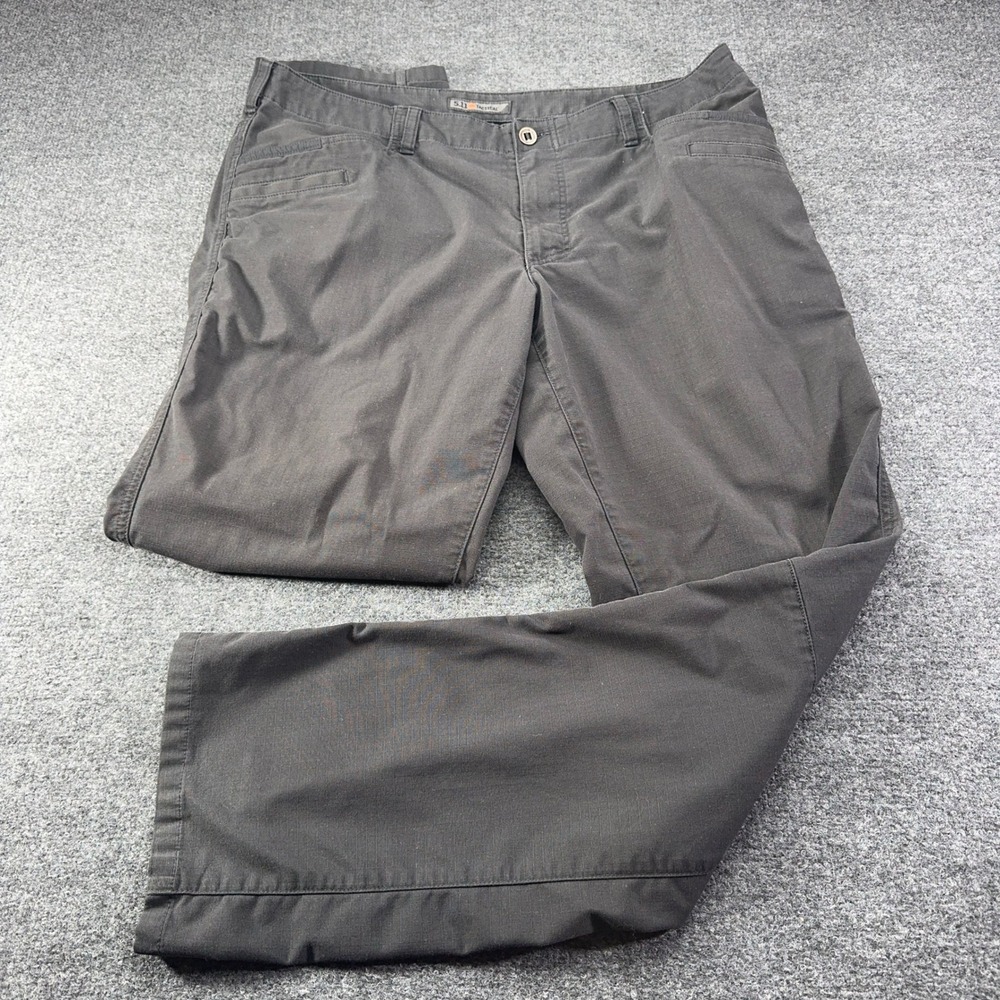 5.11 Tactical Mens Black Ripstop Utility Cargo Pants Straight Leg 40x34